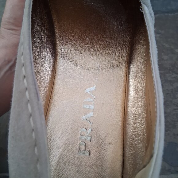 Prada Cream Nude Suede Espadrille Shoes - Picture 5 of 9